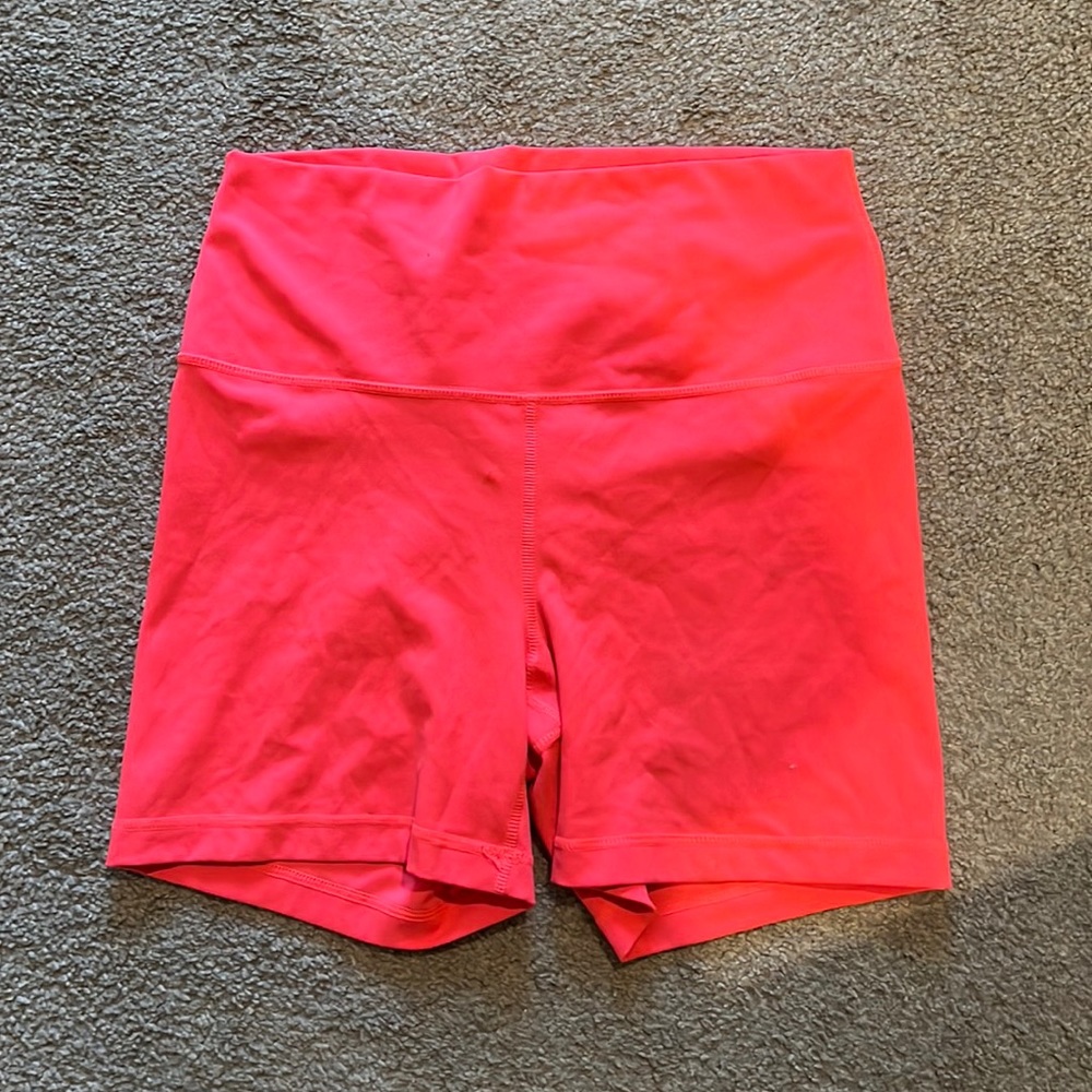 Neon pink biker shorts
